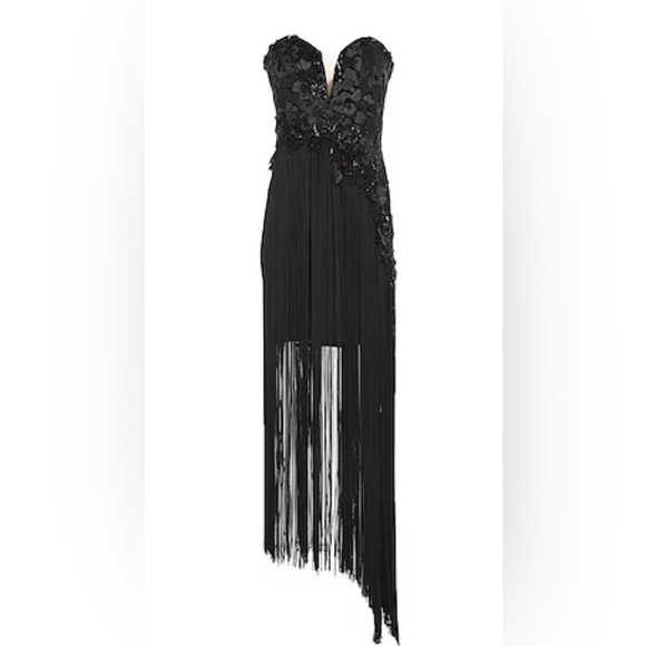 ALFABETA Gorgeous Sequined, Lace & Tassle Evening Gown. Elegant Yet Sexy Size S - Picture 5 of 17